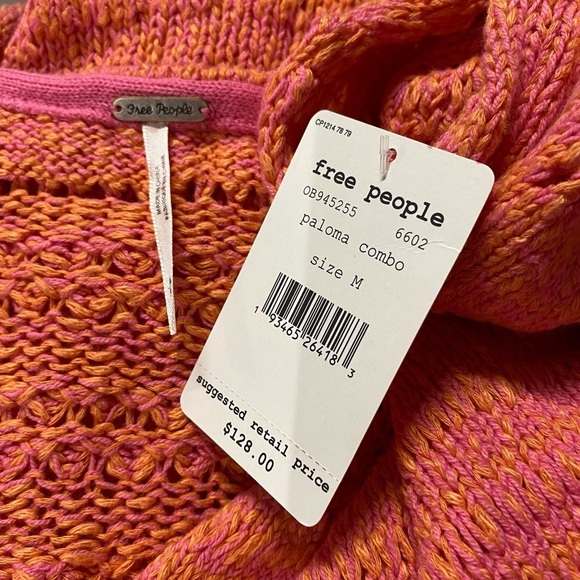 Free People hot tropics paloma combo knit V-neck pullover sweater - Picture 6 of 6